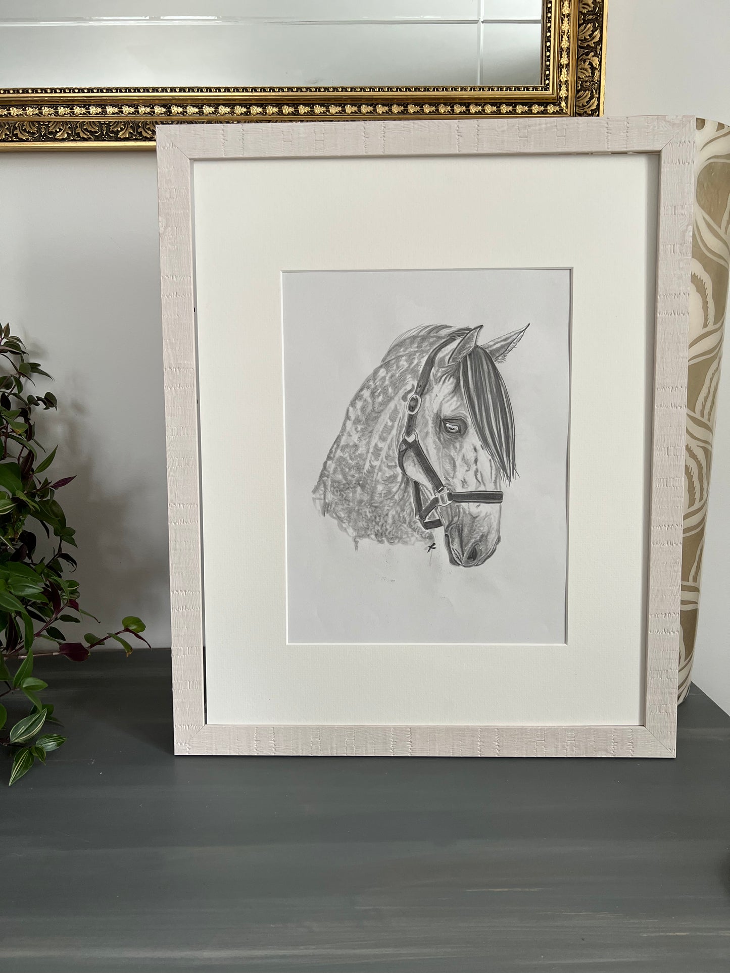 Original Sketch - Dapple Grey Horse