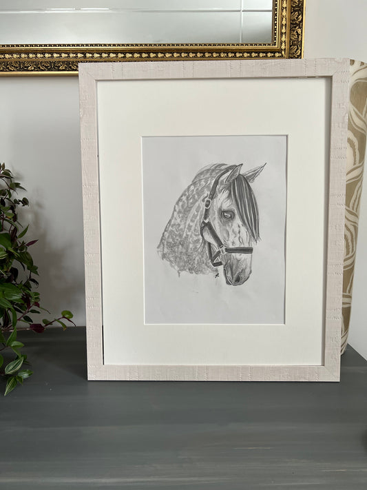 Original Sketch - Dapple Grey Horse