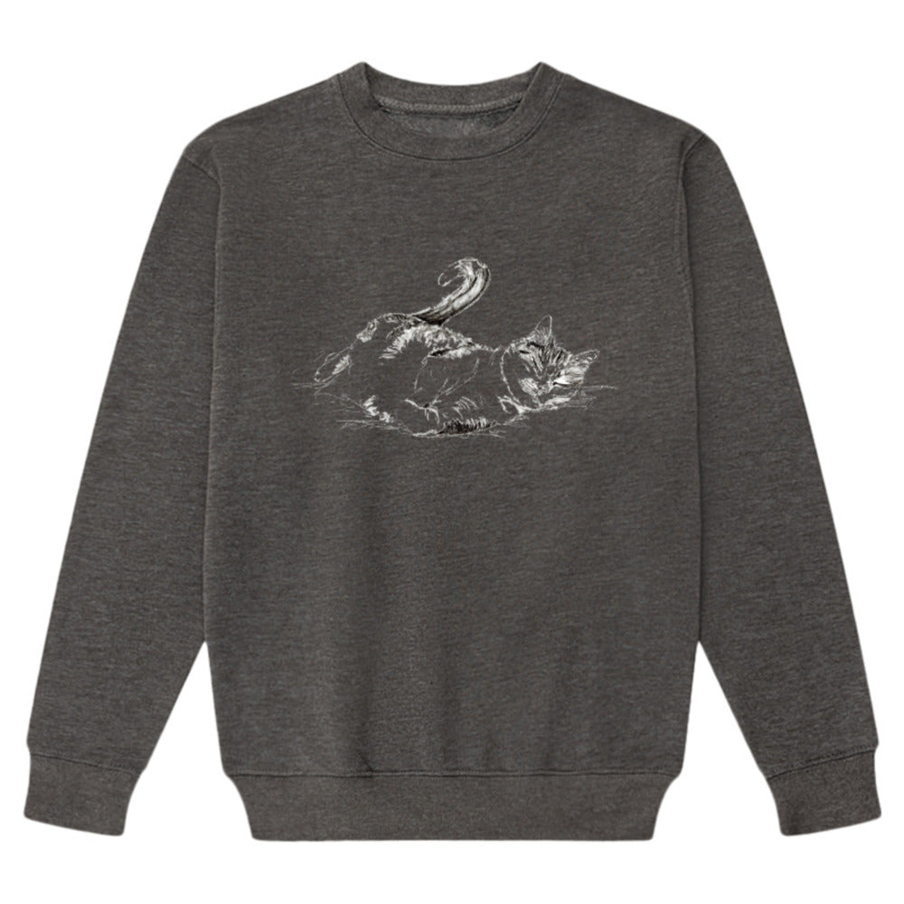 Adults Mens and Women's Cat Unisex Premium Crewneck Sweatshirt - Lane Seven LS14004