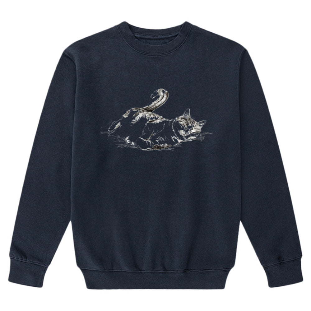 Adults Mens and Women's Cat Unisex Premium Crewneck Sweatshirt - Lane Seven LS14004