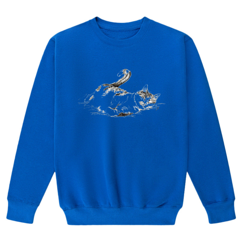 Adults Mens and Women's Cat Unisex Premium Crewneck Sweatshirt - Lane Seven LS14004