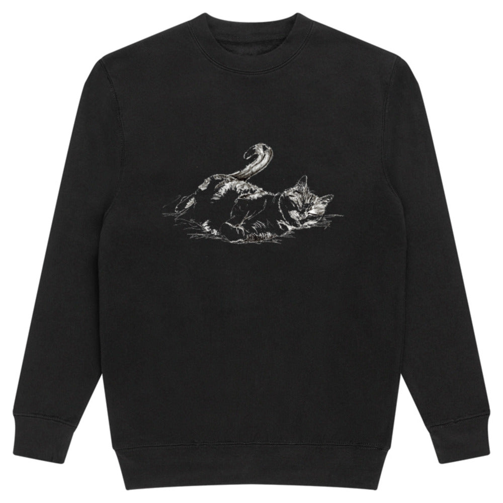 Adults Mens and Women's Cat Unisex Premium Crewneck Sweatshirt - Lane Seven LS14004