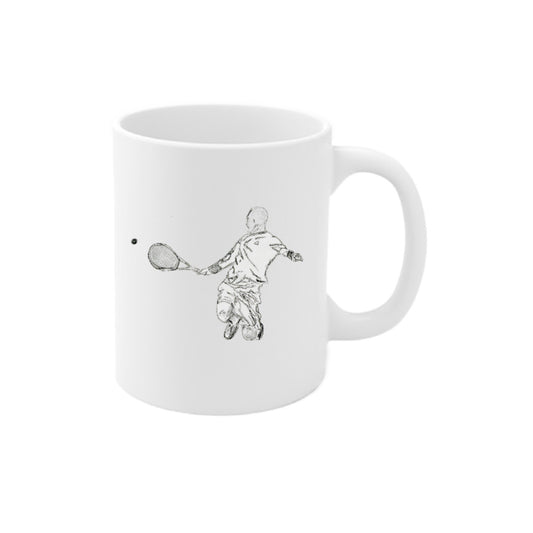 Tennis Ceramic Mug 11oz - Durham White AAA